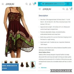 Sakkas Aphrodite Embroidered Batik Dress